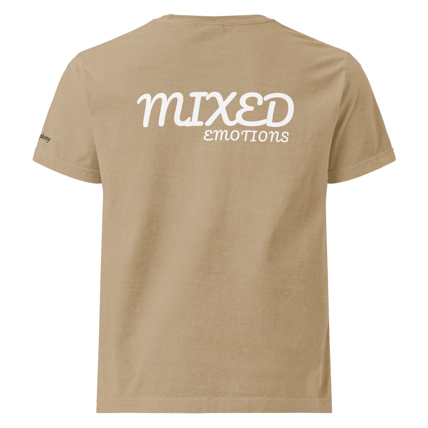 1. Front view of Unisex Mixed Emotions T-shirt | 2. Back view of Unisex Mixed Emotions T-shirt | 3. Close-up of Unisex Mixed Emotions T-shirt design | 4. Unisex Mixed Emotions T-shirt worn by model